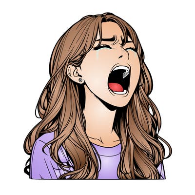 screaming realistic, girl