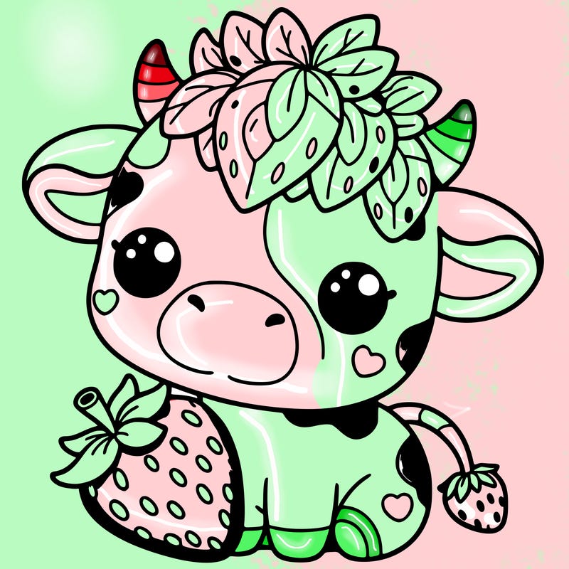 cute strawberry cow
