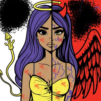 devil vs angel realistic girl