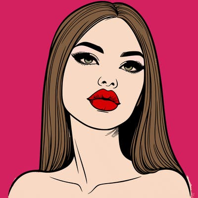 realistic woman with full lips
