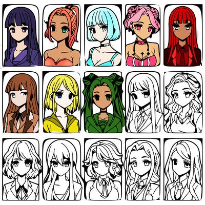 girls that look diffrent anime