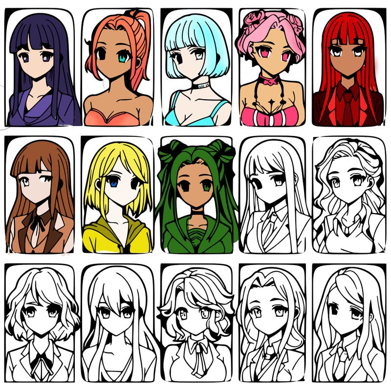 girls that look diffrent anime