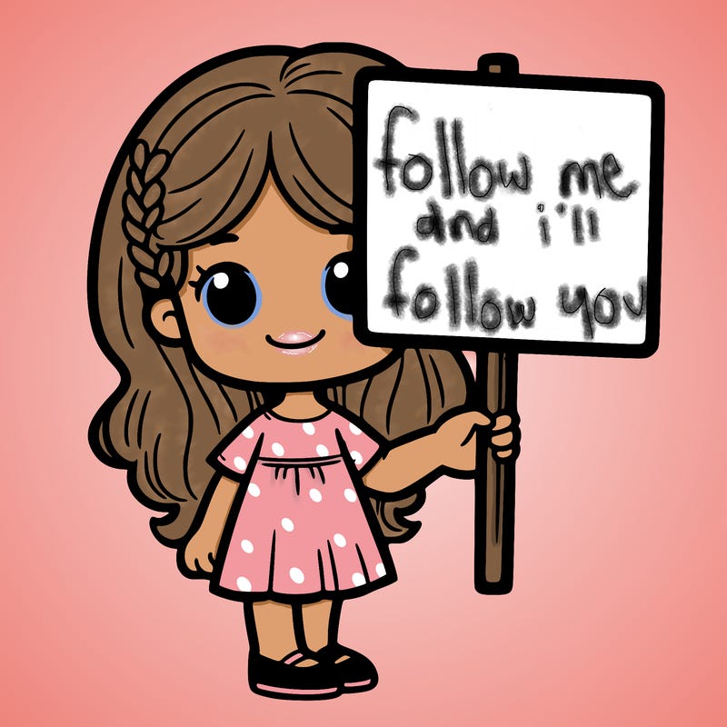 girl with white sign