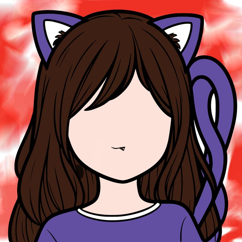 faceless realistic girl with cat ears and a cat tail