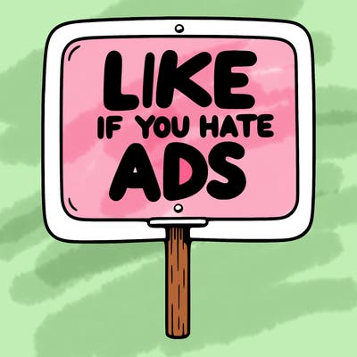 a sign that says like if you hate ads