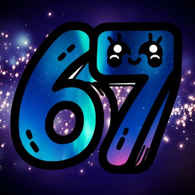 the numbers 67