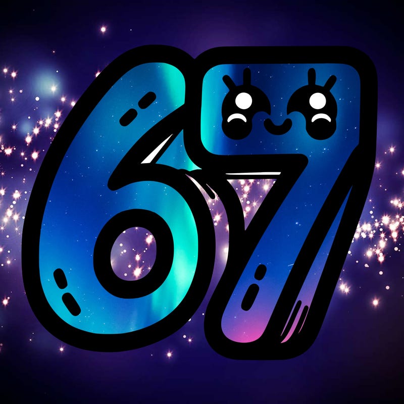 the numbers 67