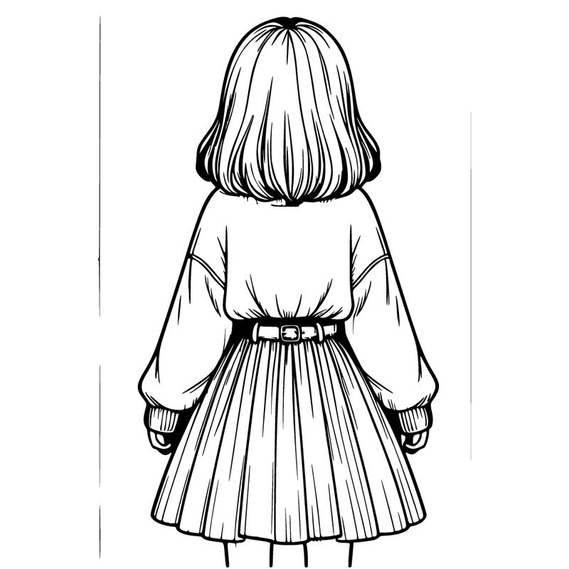 realistic girl with skirt