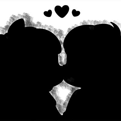 boy and girl kissing