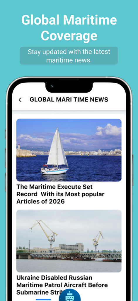 Marine Radar: Ship Tracking - Fuente de noticias marítimas globales en la aplicación Radar Marino que muestra artículos de noticias sobre barcos y puertos.
