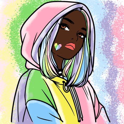 a realistic girl in a hoodie