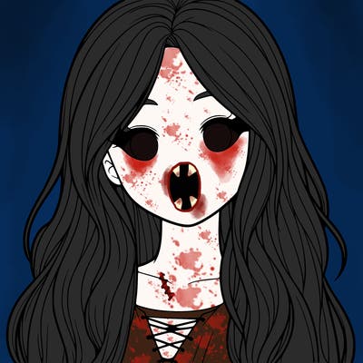 realistic girl with long hair