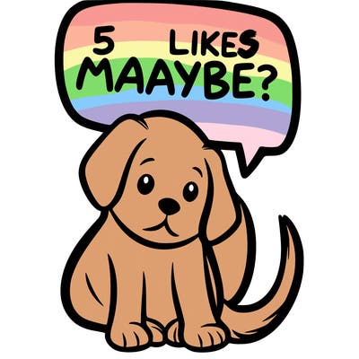 a puppy that says 5 like maybe