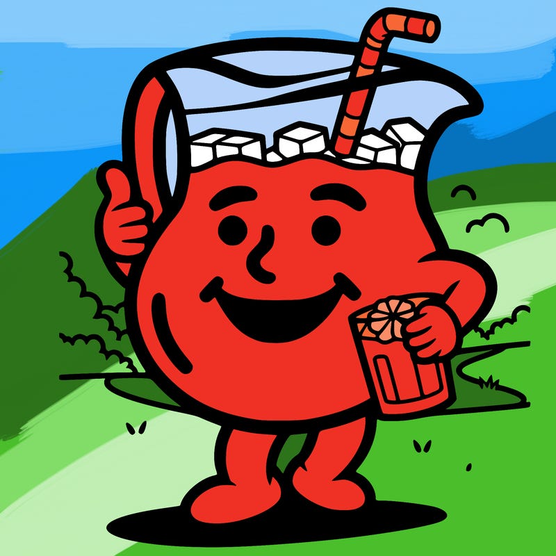 kool aid man smoking on a summer day