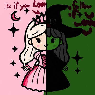split princess and witch