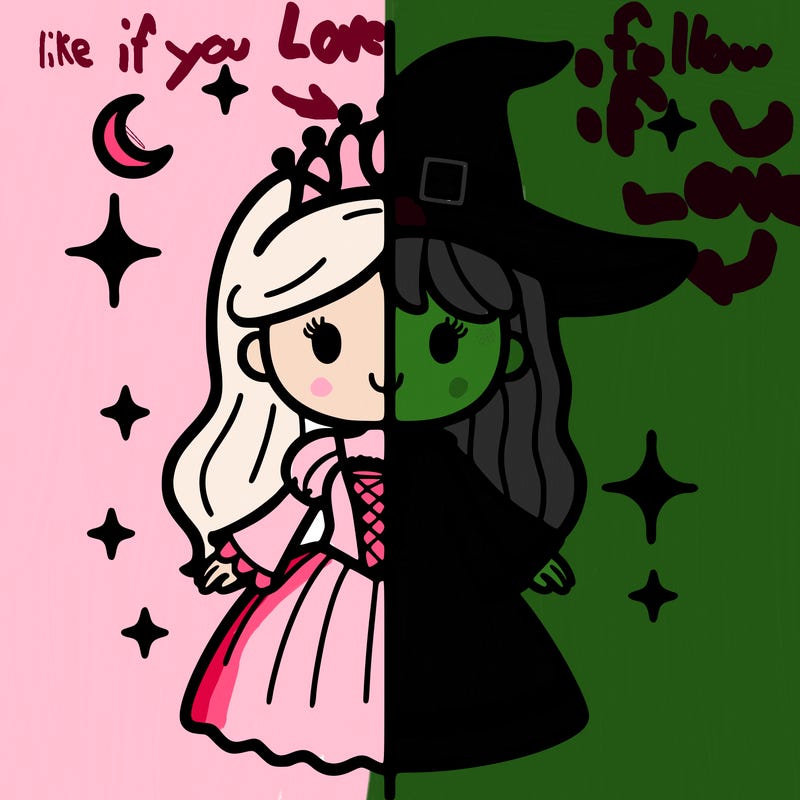 split princess and witch