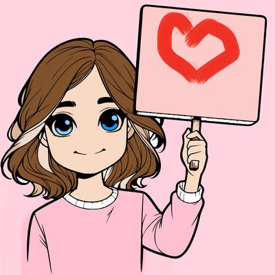 realistic girl holding up a sign