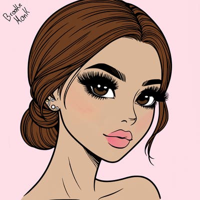 realistic girl with lashes