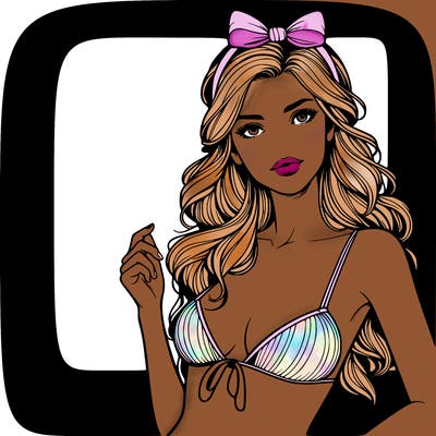 realistic girl in bikini