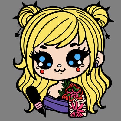 cute girl with tattoo