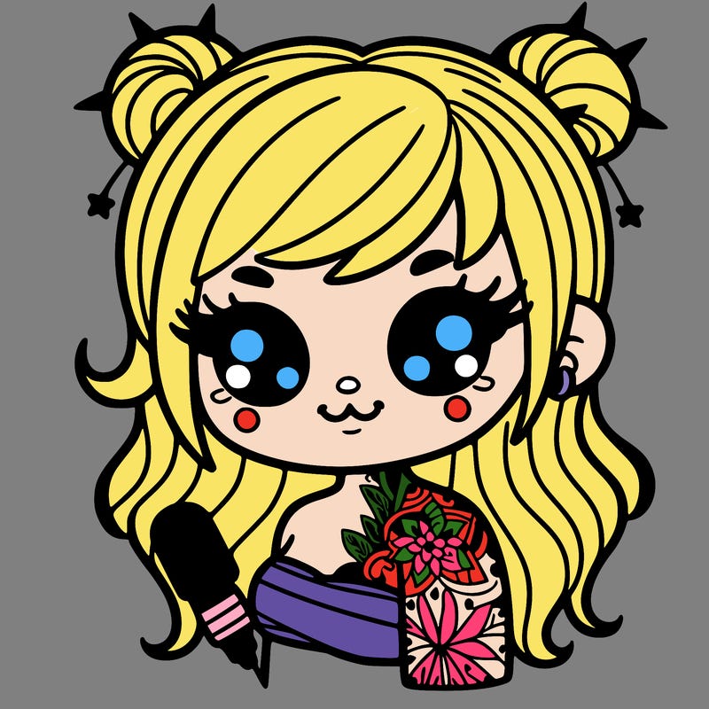 cute girl with tattoo