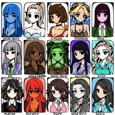 girls that look diffrent anime