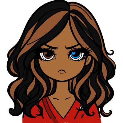 mad girl with gorgeous face