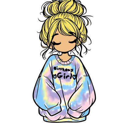 girl with baggy sweatshirt and messy bun