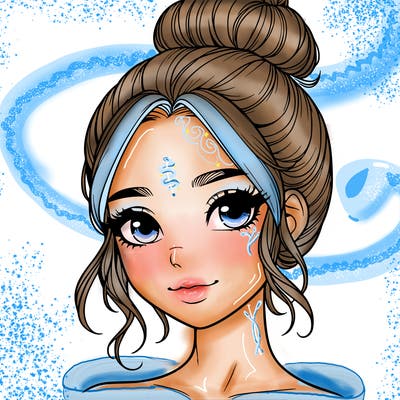 realistic pretty girl with hair in bun