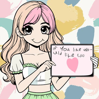 realistic pretty girl holding blank sign