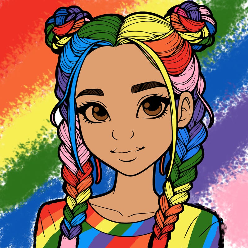 realistic girl with braids