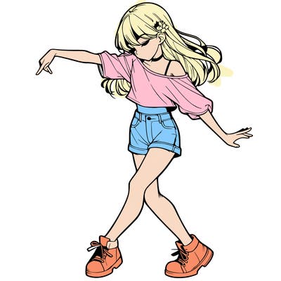 realistic girl danceing