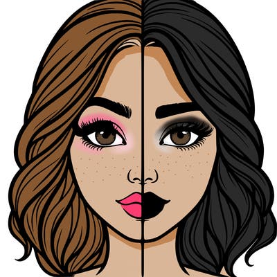 realistic girl split half