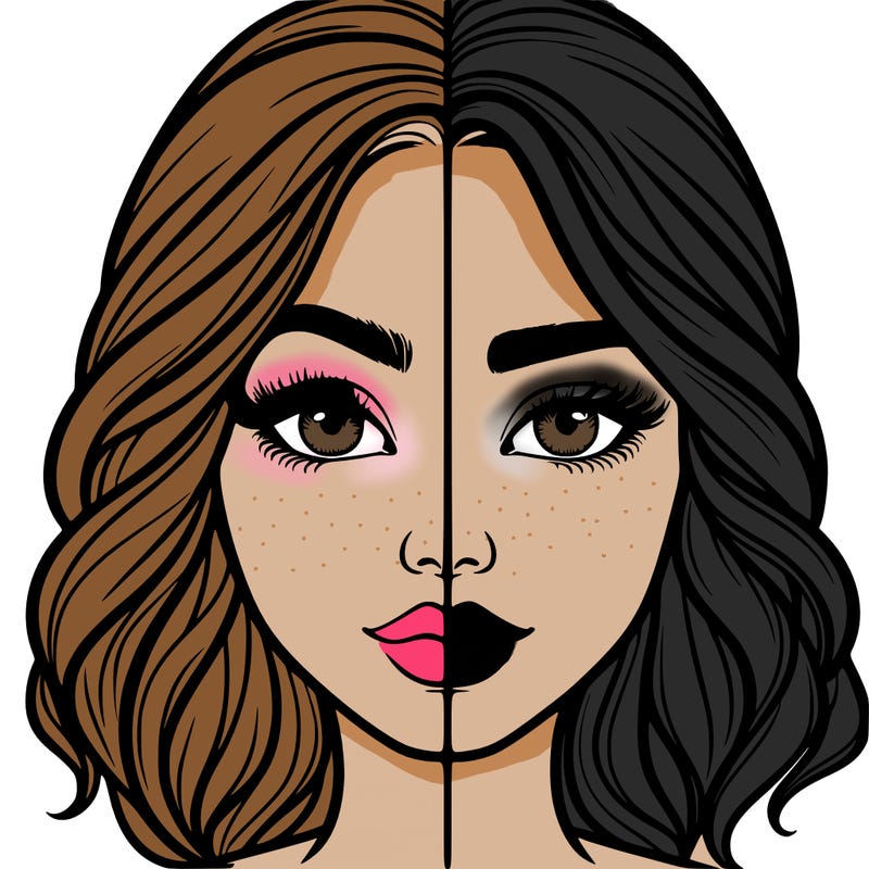 realistic girl split half