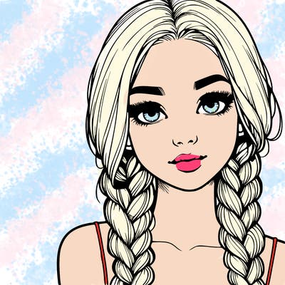 realistic girl with braids