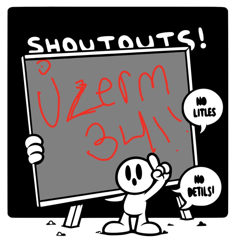 blank canvas that says above it shoutouts