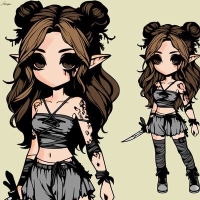 realistic fae girl gory