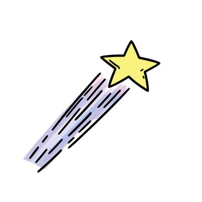 a shooting star in the sky