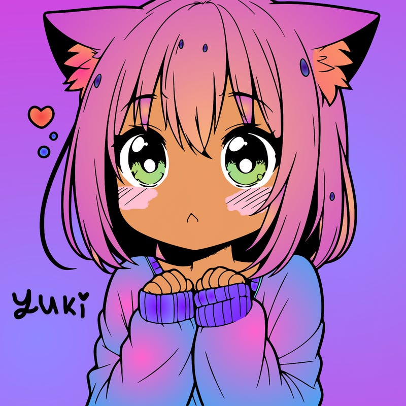 shy anime catgirl