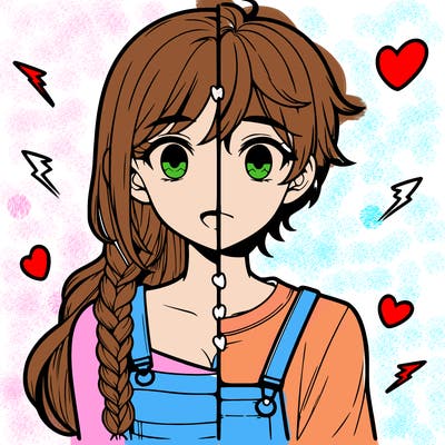 realistic girl boy split