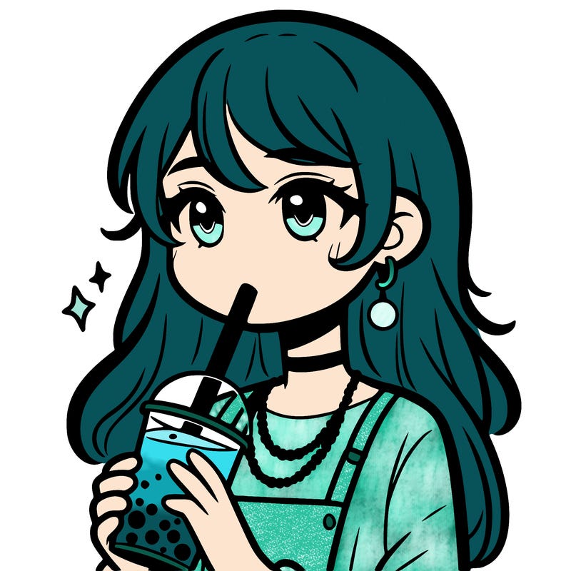teenage girl drinking boba
