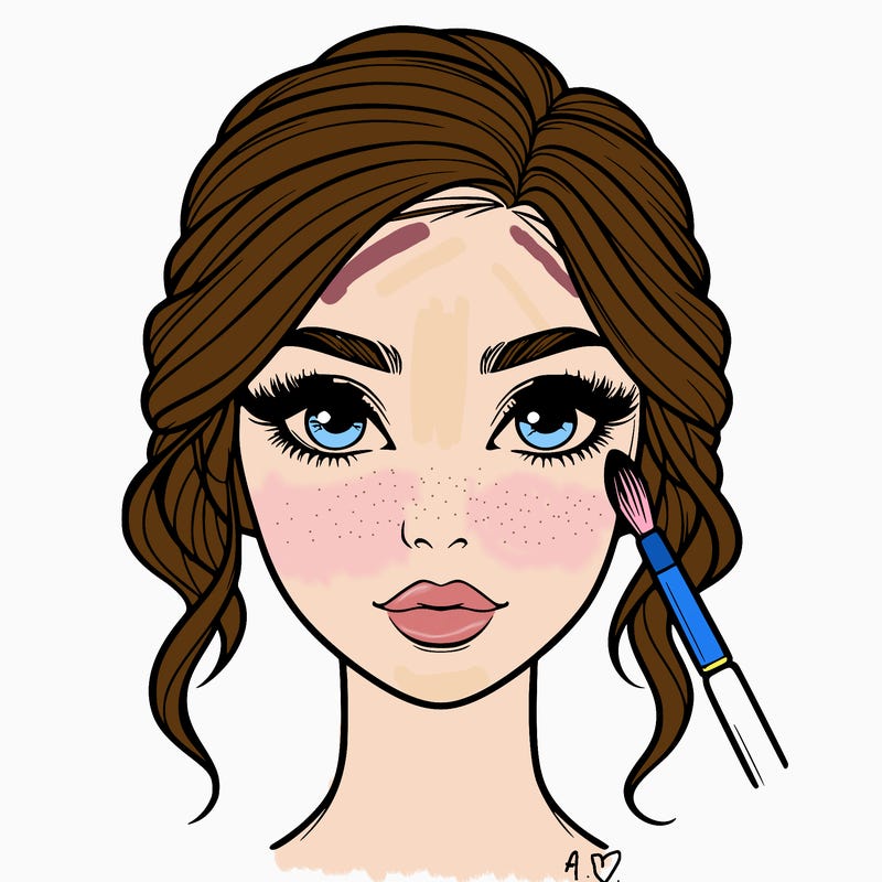 realistic person with makeup