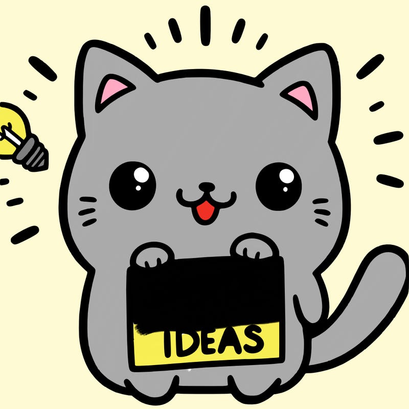 a cute cat saying share your ideas
