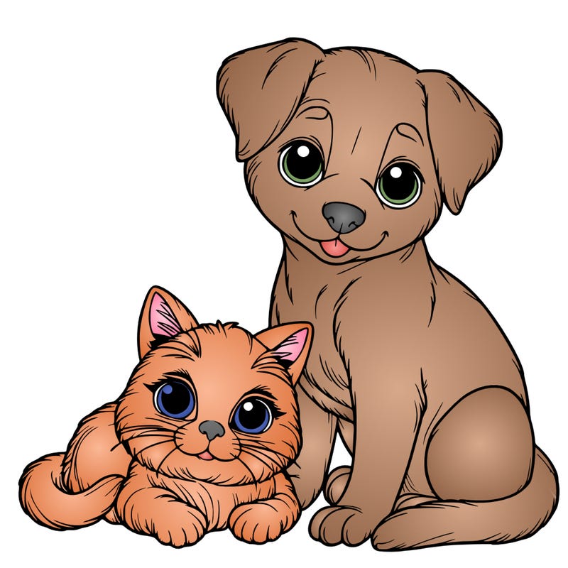 realistic cat and dog