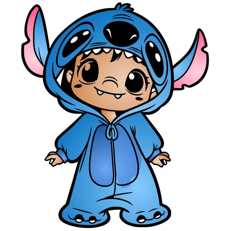 girl in a stitch onsie