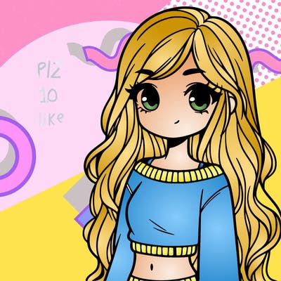 girl with long hair and a crop top with a sweater