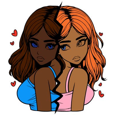 realistic girl split