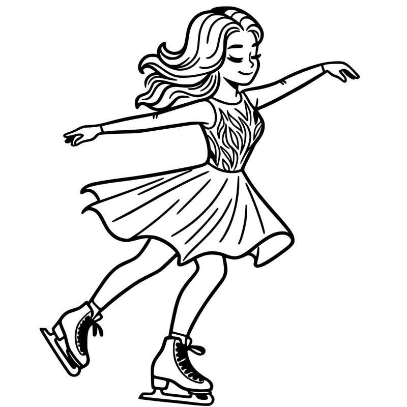 woman figure skating in dress
