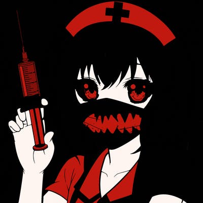 anime girl nurse holding syringe