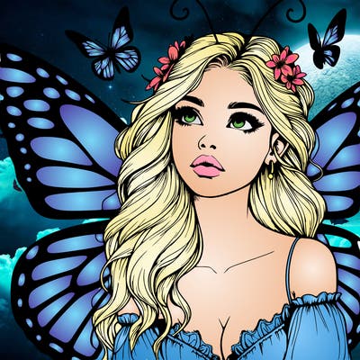 butterfly fairy realistic girl